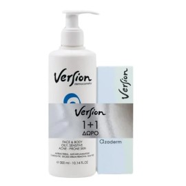 Version Azaderm Promo με Cleanser Gel Τζελ Καθαρισμού Προσώπου & Σώματος 300ml & Cream Κρέμα Προσώπου κατά της Ακμής 30ml