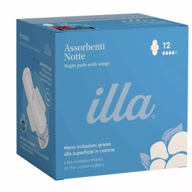 Illa Care Cotton Σερβιέτες Νύχτας με Φτερά 12τεμ