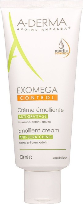 A-Derma Exomega Control Creme Emollient Μαλακτική Κρέμα Για Ατοπικό Δέρμα Για Πρόσωπο - Σώμα 200ml