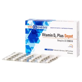 VioGenesis Vitamin D3 Plus Depot 2500iu Συμπλήρωμα Διατροφής D3 90 Ταμπλέτες