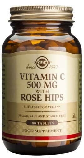 Solgar Βιταμίνη C Rose Hips 500mg 100 Ταμπλέτες