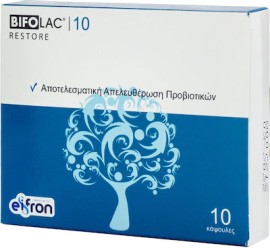 Bifolac 10 Restore Probiotics Συμπλήρωμα Διατροφής για Αποκατάσταση της Εντερικής Χλωρίδας 10 Κάψουλες