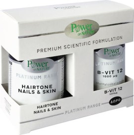 Power Of Nature Platinum Range Hairtone Nails & Skin 30 κάψουλες B-Vit-12 1000μg 20 ταμπλέτες