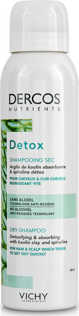 Vichy Dercos Nutrients Detox Εξισσοροπιστικό Ξηρό Σαμπουάν Για Λιπαρά Μαλλιά 150ml