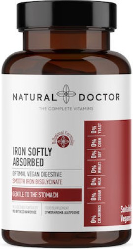 Natural Doctor Iron Softly Absorbed 90 caps, Συμπλήρωμα Διατροφής με Σίδηρο 90 φυτικές κάψουλες