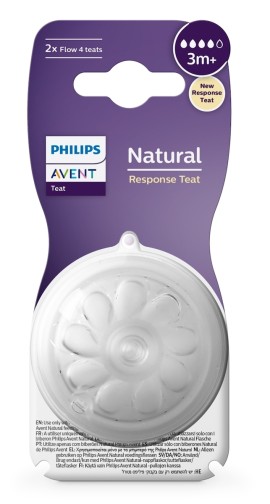 Philips Avent Natural Response Θηλές από Σιλικόνη Γρήγορης Ροής 4, 3m+ 2τμχ