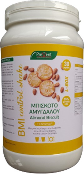 Prevent BMI Control Shake L-Box Μπισκότο Αμυγδάλου & Chromax 600gr