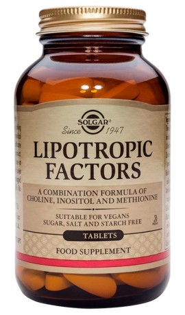 Solgar Lipotropic Factors Συμπλήρωμα Διατροφής με Χολίνη Ινοσιτόλη και L-Μεθειονίνη 50 Ταμπλέτες