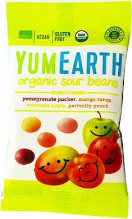 YumEarth Organic Sour Beans με Γεύση Φρούτων 50gr