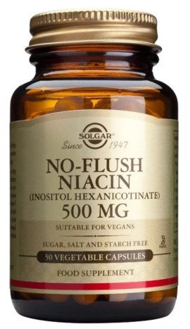 Solgar No Flush Niacin 500mg Συμπλήρωμα Διατροφής για το Κυκλοφορικό Σύστημα 50 Φυτικές Κάψουλες