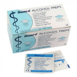 Romed Αντισηπτικά Μαντηλάκια 2ply 70% Alcohol 65 X 30mm 100 Τμχ