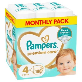 Pampers Premium Care Monthly Pack No.4 (9-14kg) Βρεφικές Πάνες 188τεμ