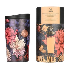 Estia Aνοξείδωτος Θερμός Travel Mug Save The Aegean 350ml Midnight Blossom 01-25595