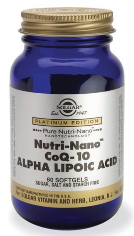 Solgar Nutri - Nano™ CoQ-10 Alpha Lipoic Acid Συμπλήρωμα Για Το Καρδειαγγειακό Σύστημα 60 Μαλακές Κάψουλες