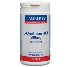 Lamberts L-Ornithine 500mg, Ορνιθίνη για τη Λειτουργία του Ήπατος, του Ανοσοποιητικού Συστήματος και την Αναδόμηση των Μυών, 60caps