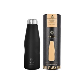 Estia Ανοξείδωτος Θερμός Travel Flask Save The Aegean 500ml Ματte Black 01-7799