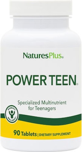Natures Plus Power Teen Φόρμουλα για Ενίσχυση του Οργανισμού των Εφήβων, 90tabs