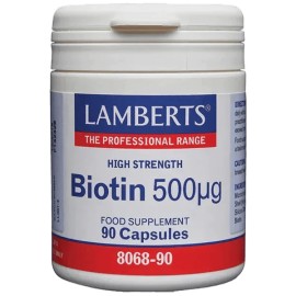 Lamberts Biotin 500mcg Βιοτίνη Για Δέρμα, Νύχια και Μαλλιά, 90 Κάψουλες