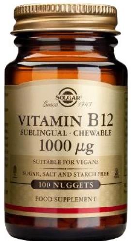 Solgar Vitamin B12 1000 mg Συμπλήρωμα Διατροφής με Βιταμίνη 12  100 Μασώμενα Δισκία