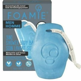 Foamie Shower Body Bar Seas The Day Ανδρικό Αφρόλουτρο Vegan 3 Σε 1 Mε Μέντα Σε Μορφή Μπάρας Για Πρόσωπο, Σώμα & Μαλλιά 90gr