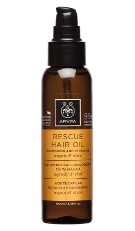 Apivita Rescue Hair Oil Λάδι Θρέψης & Επανόρθωσης για τα Μαλλιά με Aργκάν & Ελιά, 100ml