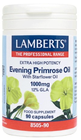 Lamberts Extra High Potency EPO Έλαιο Νυχτολούλουδου με προσθήκη Ελαίου Starflower των 1000mg, 90 Κάψουλες [8502-90]