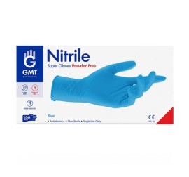 GMT Super Gloves Γάντια Νιτριλίου χωρίς Πούδρα Μπλε Medium 100τμχ
