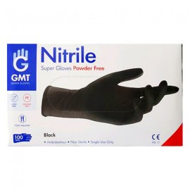 GMT Super Gloves Γάντια Νιτριλίου  χωρίς Πούδρα Small Mαύρα 100τμχ