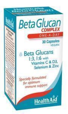 Health Aid Beta Glucan COMPLEX Συμπλήρωμα Διατροφής με Βήτα Γλυκάνες, Βιταμίνες & Μέταλλα για Ενίσχυση του Ανοσοποιητικού & της Καρδιάς 30 Φυτικές Κάψουλες