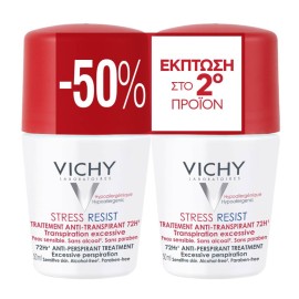 Vichy - Déodorant Stress Resist Εντατική Αποσμητική Φροντίδα 72h - Roll-on Roll On, 2pack -50% Promo