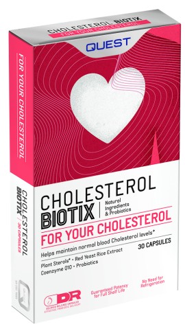 Quest Cholesterol Biotix Συμπλήρωμα Διατροφής για τον Έλεγχο της Χοληστερόλης στο Αίμα 30caps
