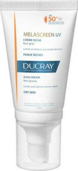 Ducray Melascreen UV Rich Cream Anti-Brown Spots Dry Skin Αδιάβροχο Αντηλιακό Προσώπου Κρέμα SPF50 40ml