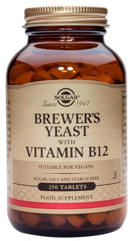 Solgar Brewers Yeast with Vitamin B12 Συμπλήρωμα Διατροφής Βιταμίνη 12 250 Ταμπλέτες