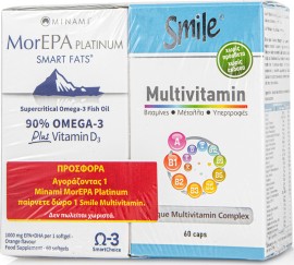 Minami Promo MorEPA Platinum Vitamin D3 (60softgels) Δώρο AM Health Smile Multivitamin (60caps)