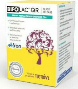 Bifolac QR Προβιοτικά για Βρέφη, Νήπια και Παιδιά και Ενήλικες Με Γεύση Πεπόνι 10Sticks