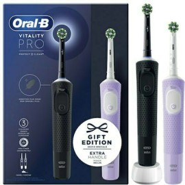 Oral-B Vitality Pro Duo Pack Black & Purple Ηλεκτρικές Οδοντόβουρτσες 2τμχ