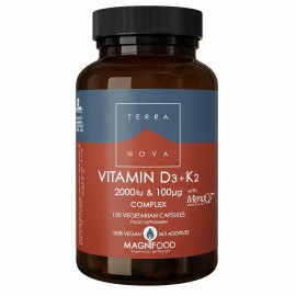 Terranova Vitamin D3 + K2 2000iu & 100μg Complex, 100veg.caps
