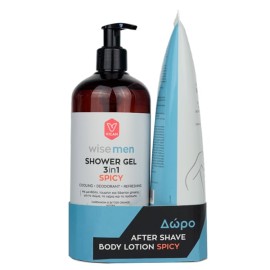 Wise Men Shower Gel 3 in 1 Spicy Αφρόλουτρο με Αντιμικροβιακό Παράγοντα 500ml & Δώρο After Shave Body Lotion Spicy Ενυδατική Λοσιόν Σώματος 200ml