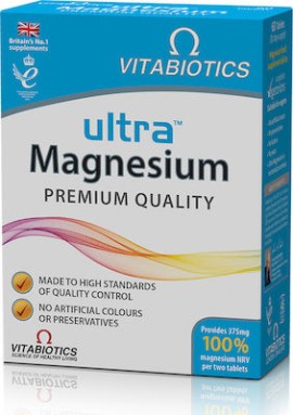 Vitabiotics Ultra Magnesium 375mg Premium Quality Συμπλήρωμα Διατροφής με Μαγνήσιο 60Tabs.