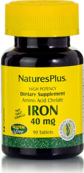 Natures Plus Iron 40mg 90 tabs