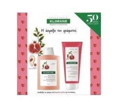 Klorane PROMO Shampoo Pomegranate Σαμπουάν με Ρόδι 200ml -Conditioner With Pomegranate Μαλακτική Κρέμα με Ρόδι 200ml