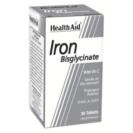 Health Aid Iron Bisglycinate with Vit C 30tabs