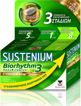 Menarini Sustenium Biorhythm 3 Multivitamin Woman 60+ Πολυβιταμίνη Για Γυναίκες 30 Δισκία