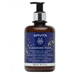 Apivita Cleansing Foam Κρεμώδης Αφρός Καθαρισμού Για Πρόσωπο & Μάτια Mε Ελιά & Λεβάντα Limited Edition 300ml