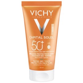 Vichy Capital Soleil SPF50 Tinted Dry Touch Protective Face Fluid Αντηλιακή Κρέμα Προσώπου με Χρώμα για Ματ Αποτέλεσμα, 50ml