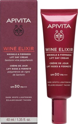 Apivita Wine Elixir Wrinkle  Firmness Lift Day Cream SPF30 Κρέμα Ημέρα Για Αποχρωματισμό Πανάδων 40ml