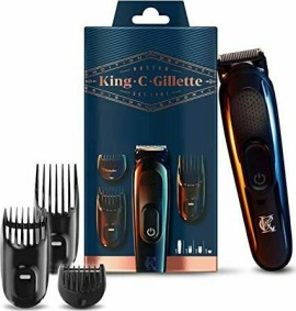 Gillette King C Beard Trimmer Ξυριστική Μηχανή Προσώπου Επαναφορτιζόμενη με 3 χτενάκια