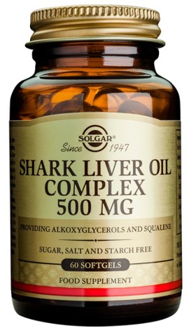 Solgar Shark Liver Oil 500mg 60 Μαλακές Κάψουλες