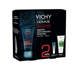 Vichy Promo Homme Structure Force Αντιγηραντική Κρέμα 50ml & Δώρο Mineral 89 10ml & Dercos Shampoo 50ml