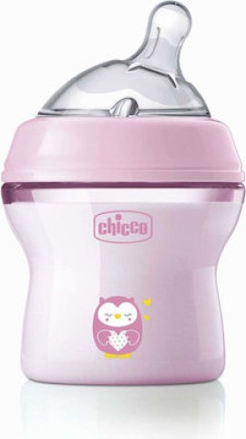 Chicco Πλαστικό Μπιμπερό Natural Feeling Κατά των Κολικών με Θηλή Σιλικόνης 150ml για 0+ μηνών Pink Κωδικός: A60-81311-10